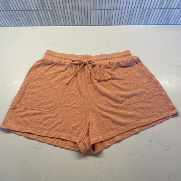 Volcom True to This Waffle Knit Lounge Shorts in Coral, Size Medium, NWOT - Picture 1 of 6